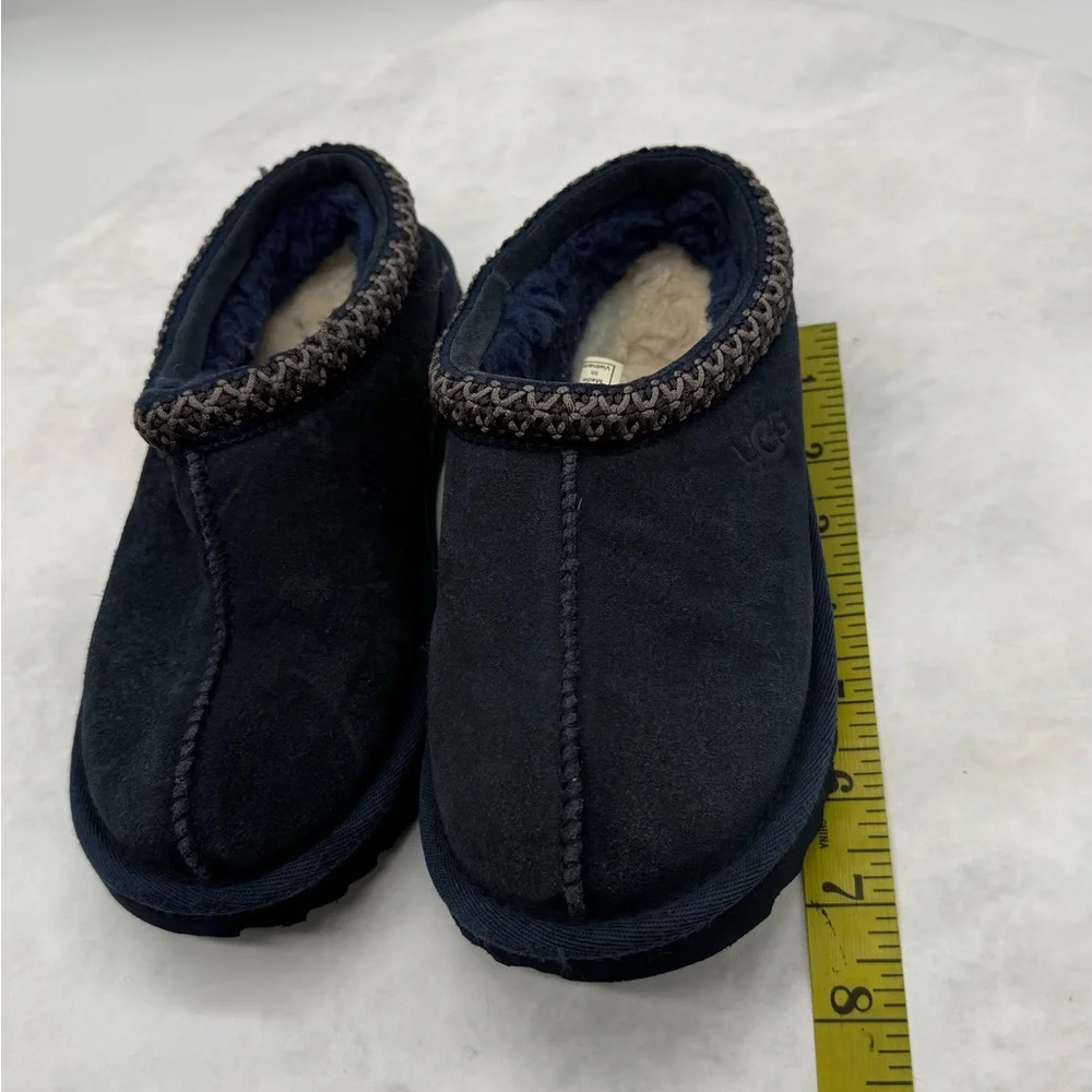 UGG Kids Navy Blue Suede Slip-On Slippers Size 1